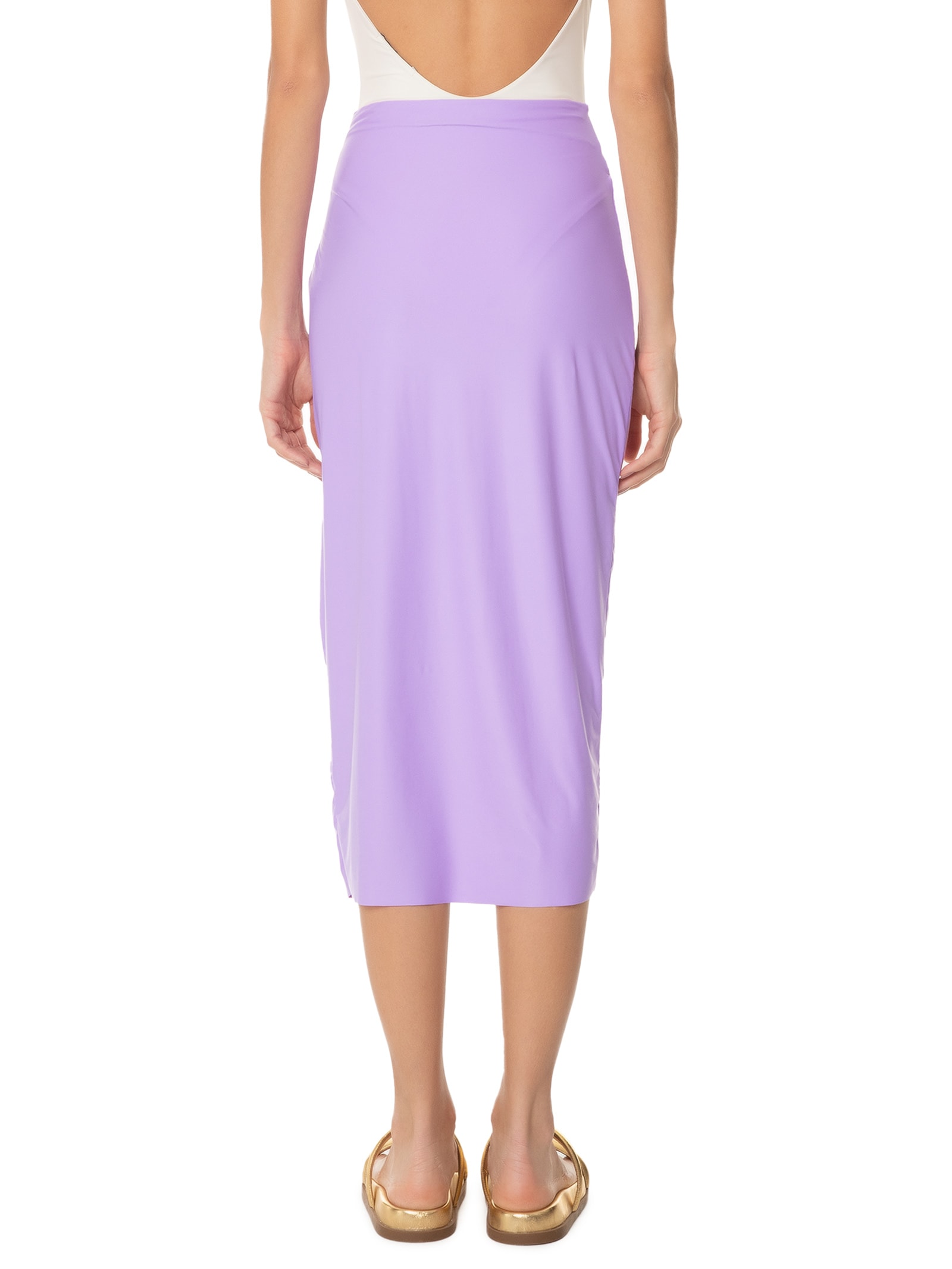 Saia Midi Em Malha Lilás '2Essential