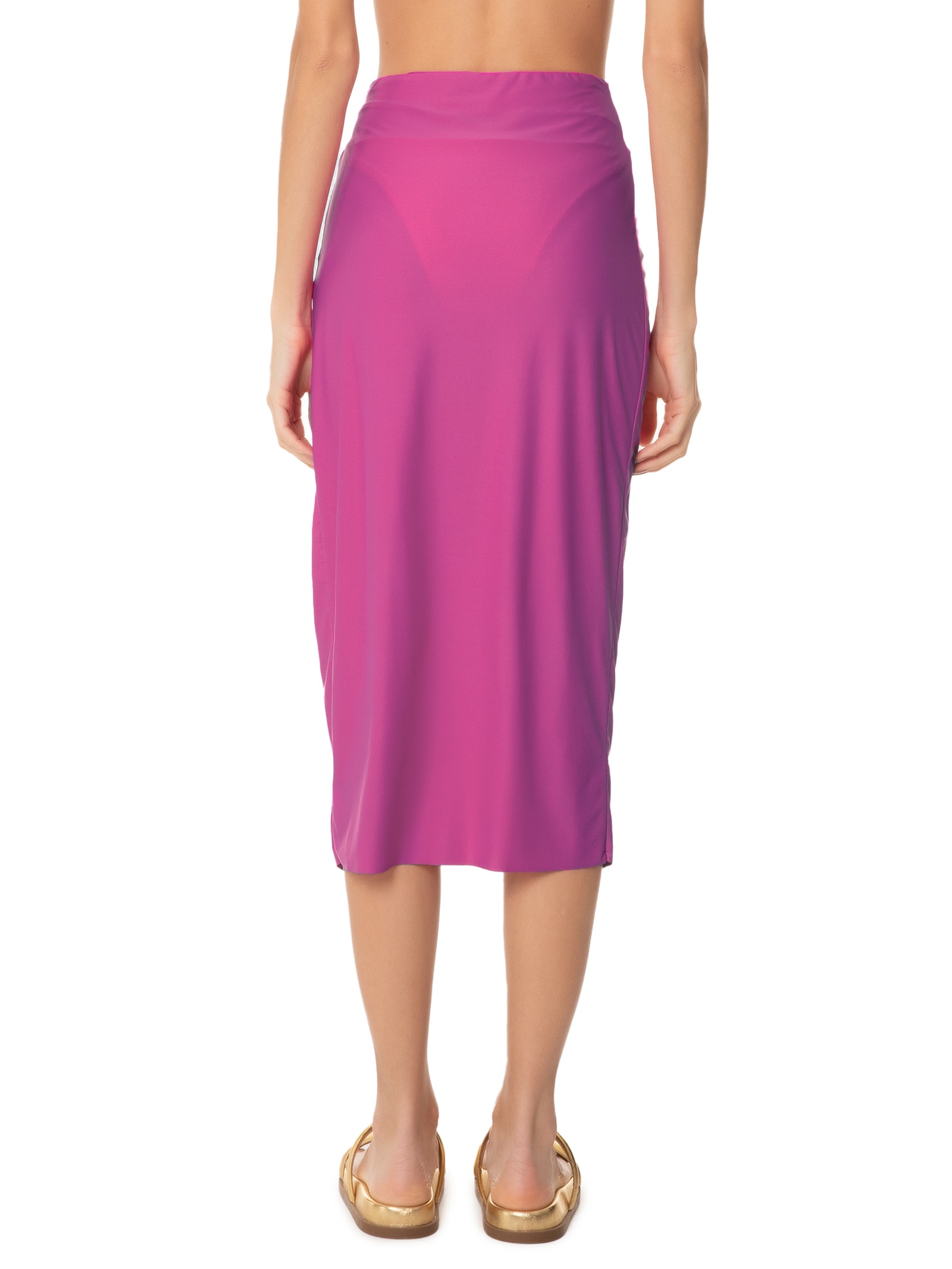 Saia Midi Em Malha Rosa '2Essential