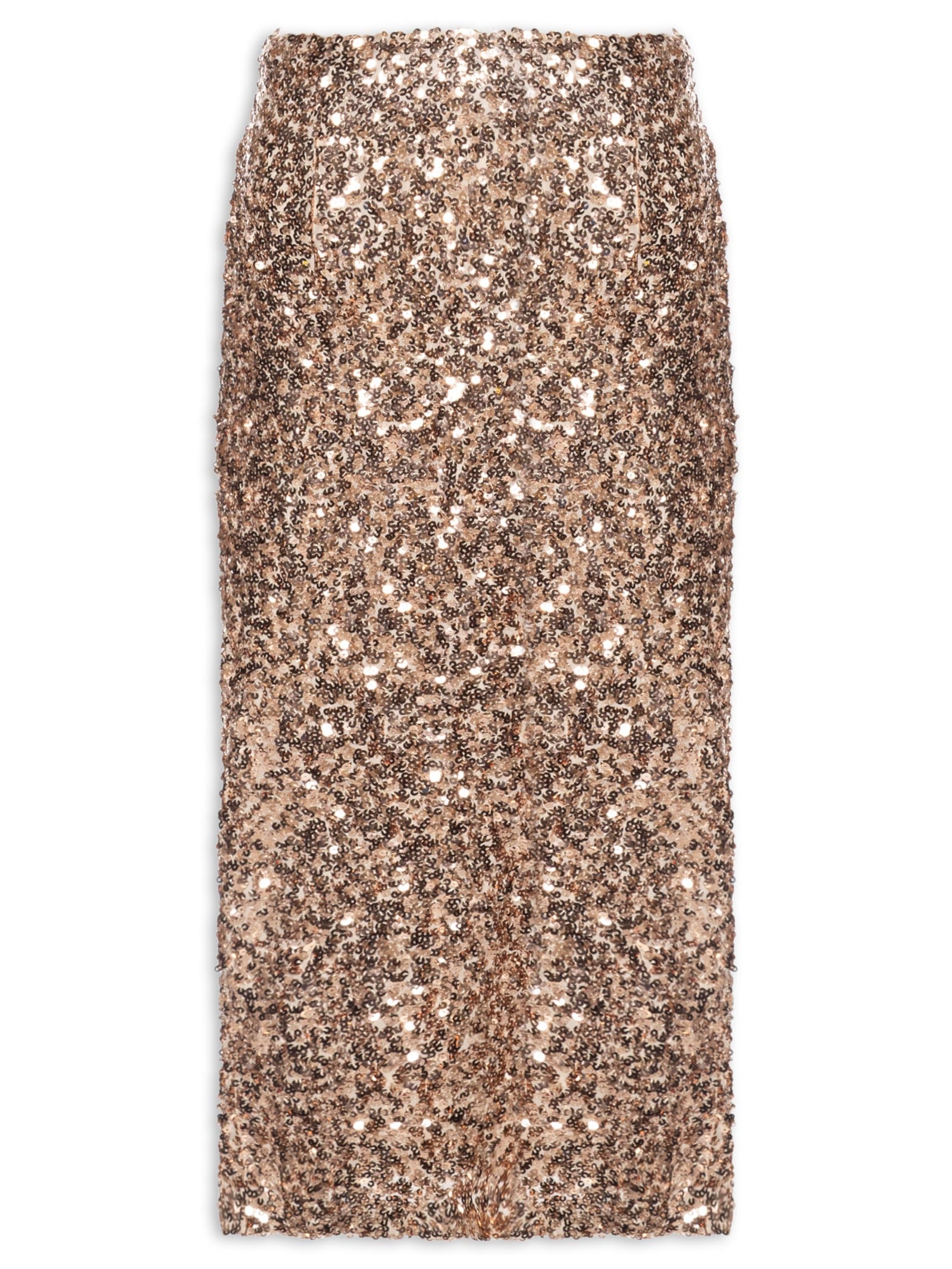 Saia Midi Em Paetê Dourado Market 33