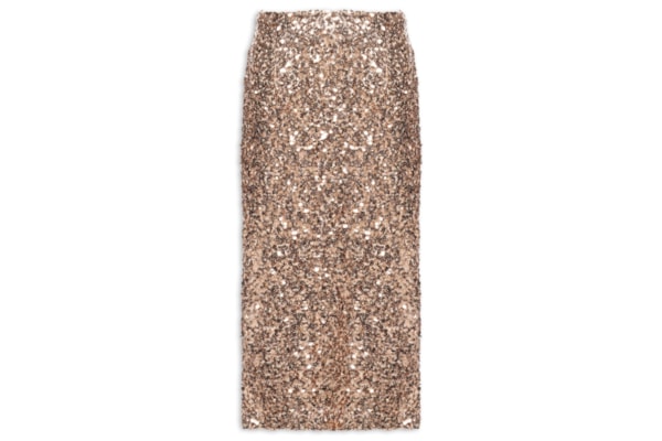 Saia Midi Em Paetê - Dourado