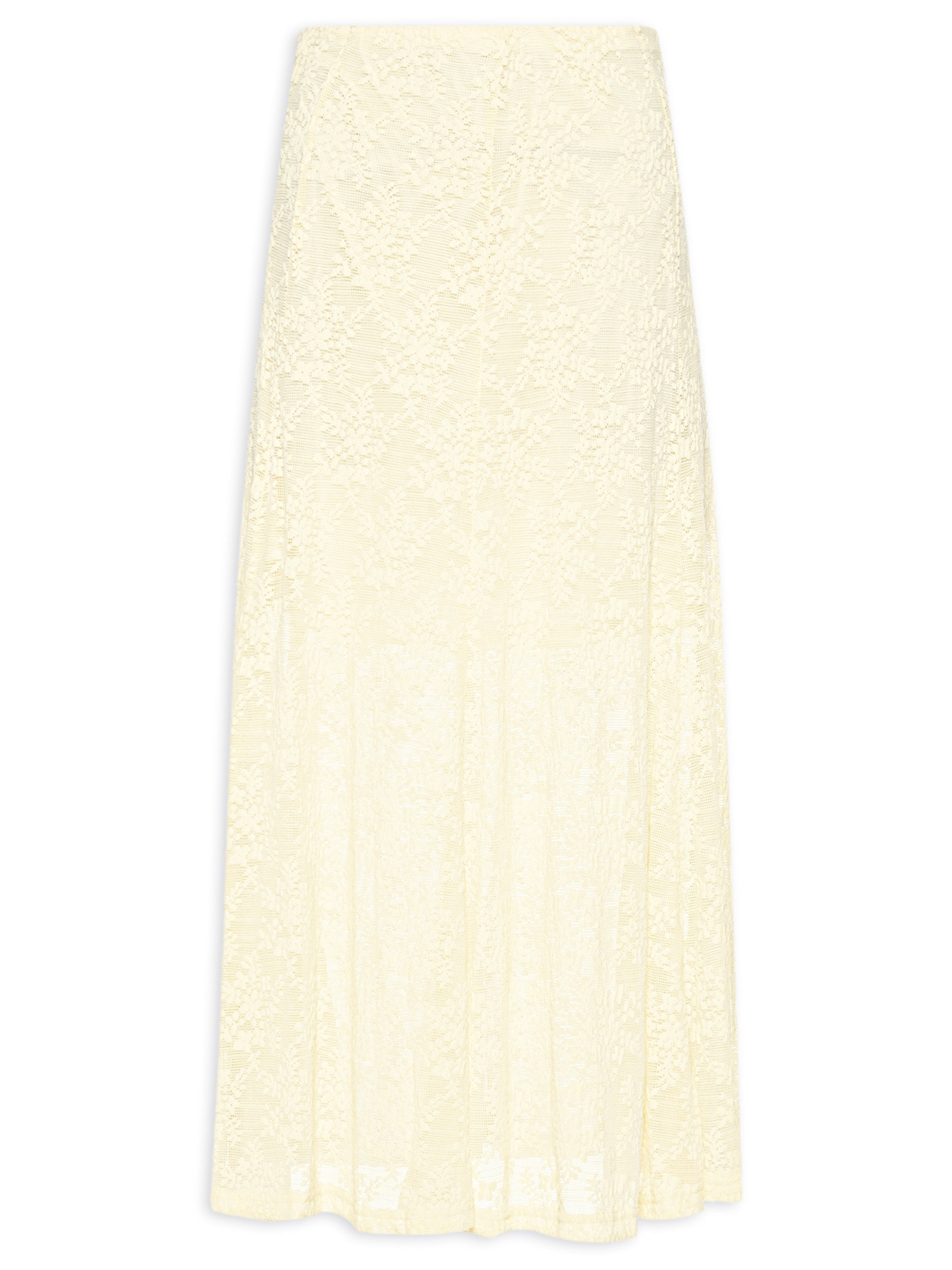 Saia Midi Em Renda Amarelo Market 33