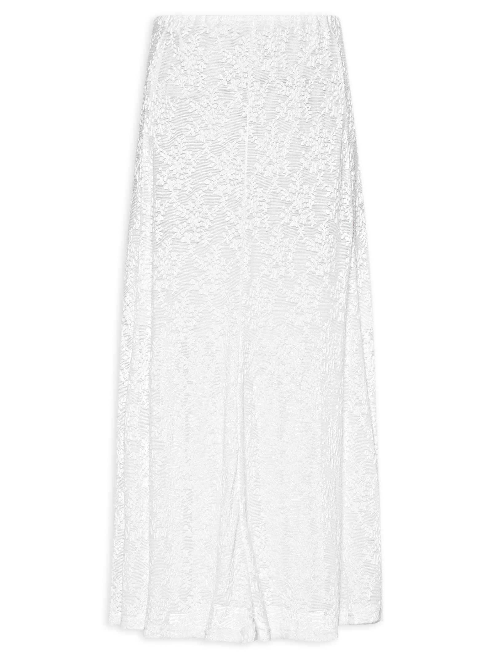 Saia Midi Em Renda Branco Market 33