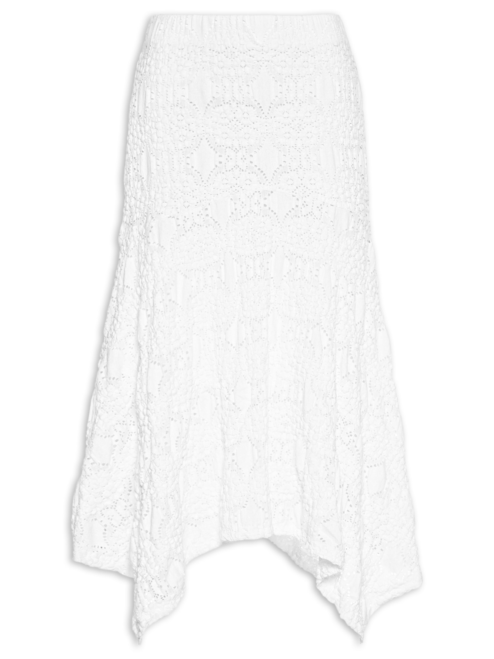 Saia Midi Em Renda Branco '2Essential
