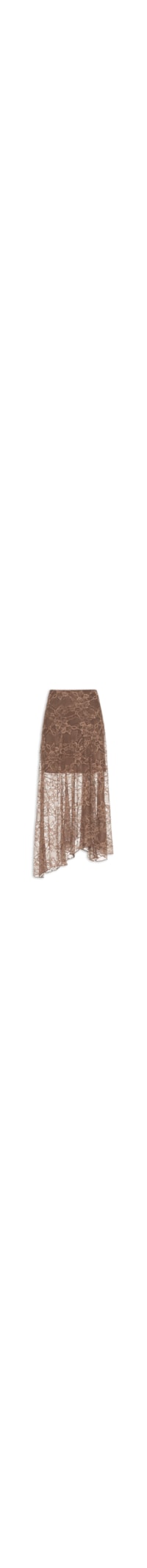 Saia Midi Em Renda - Marrom