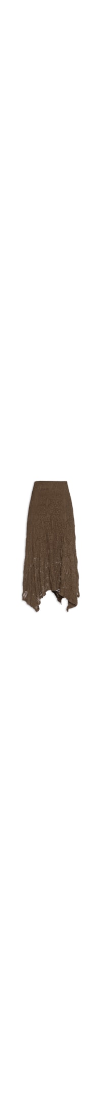 Saia Midi Em Renda - Marrom