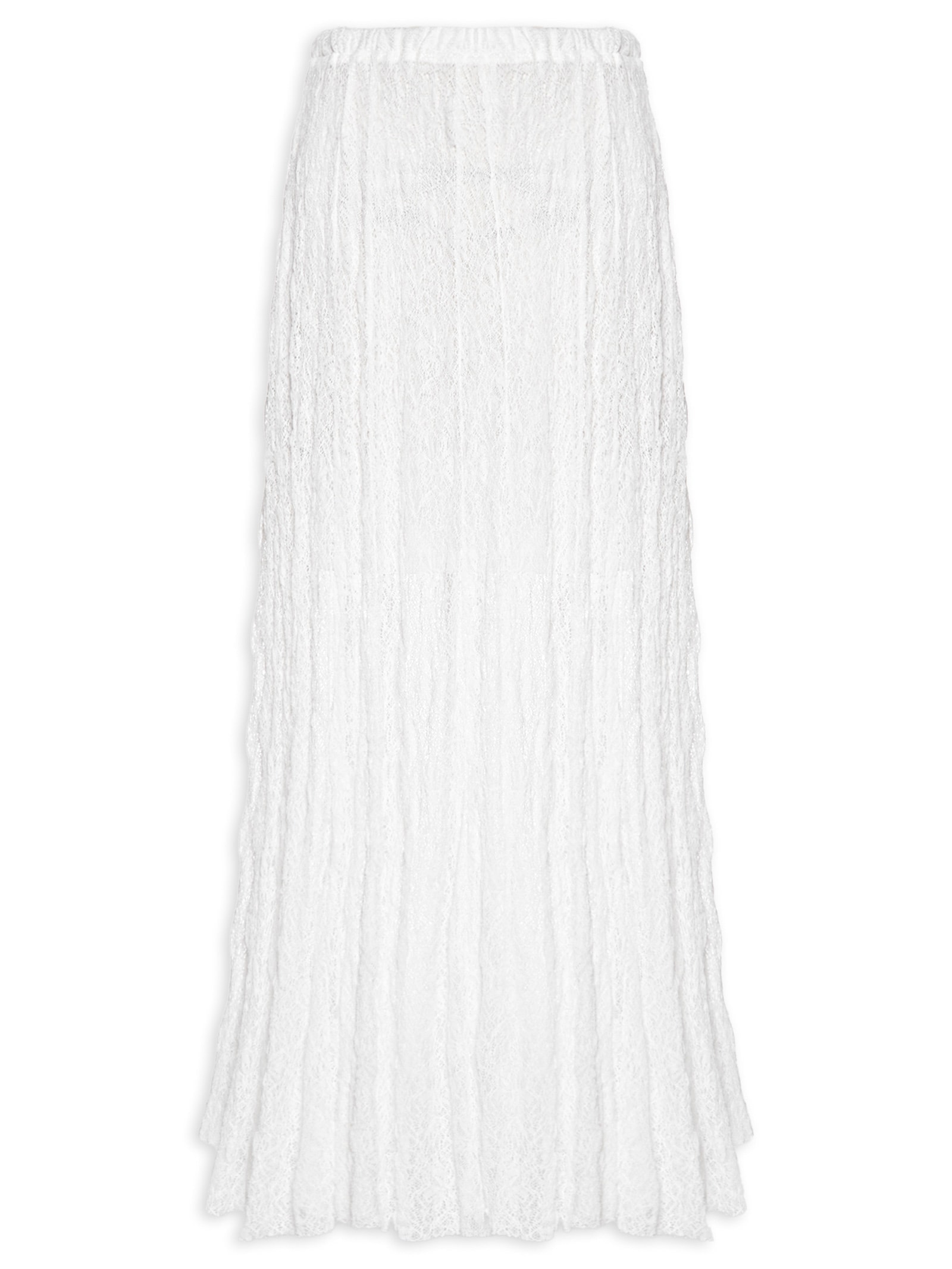 Saia Midi Em Renda Off White Market 33