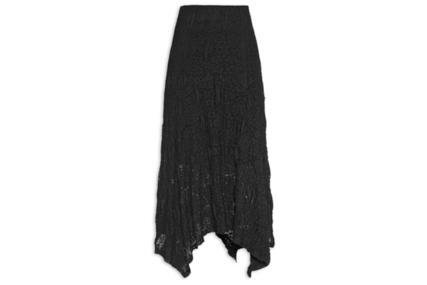 Saia Midi Em Renda - Preto