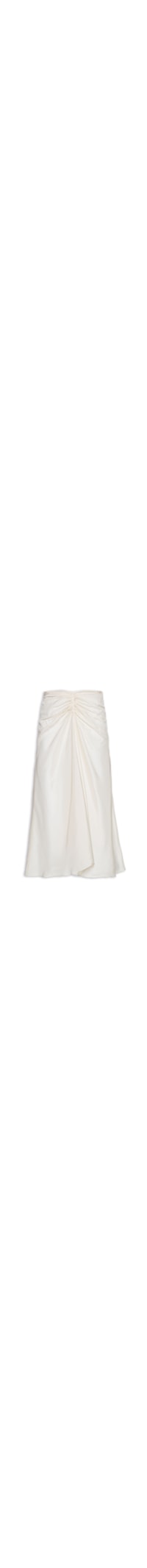 Saia Midi Em Seda Pura Com Faixa - Off White