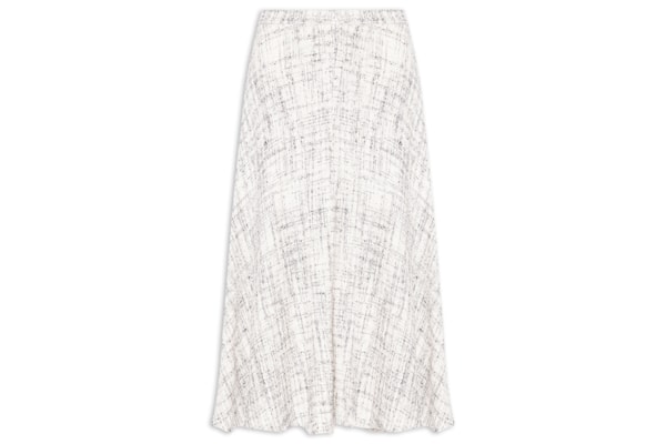 Saia Midi Em Tweed - Off White