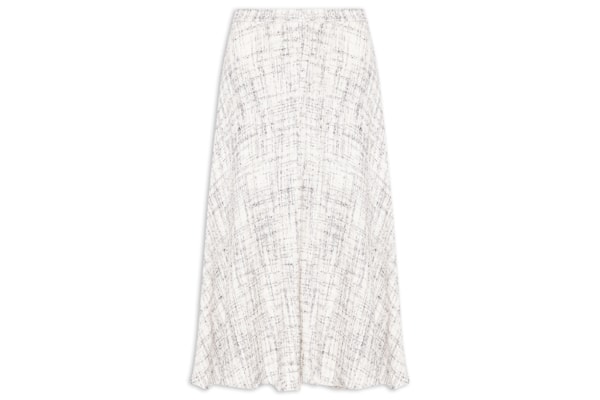 Saia Midi Em Tweed - Off White