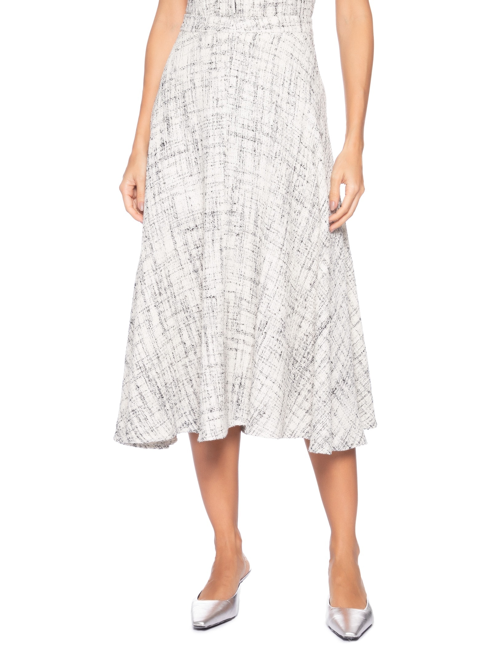Saia Midi Em Tweed Off White '2Essential