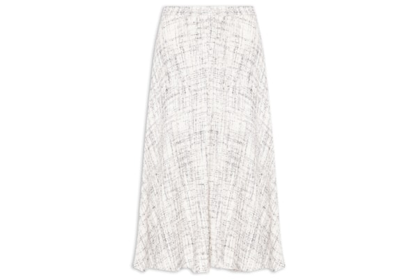 Saia Midi Em Tweed - Off White