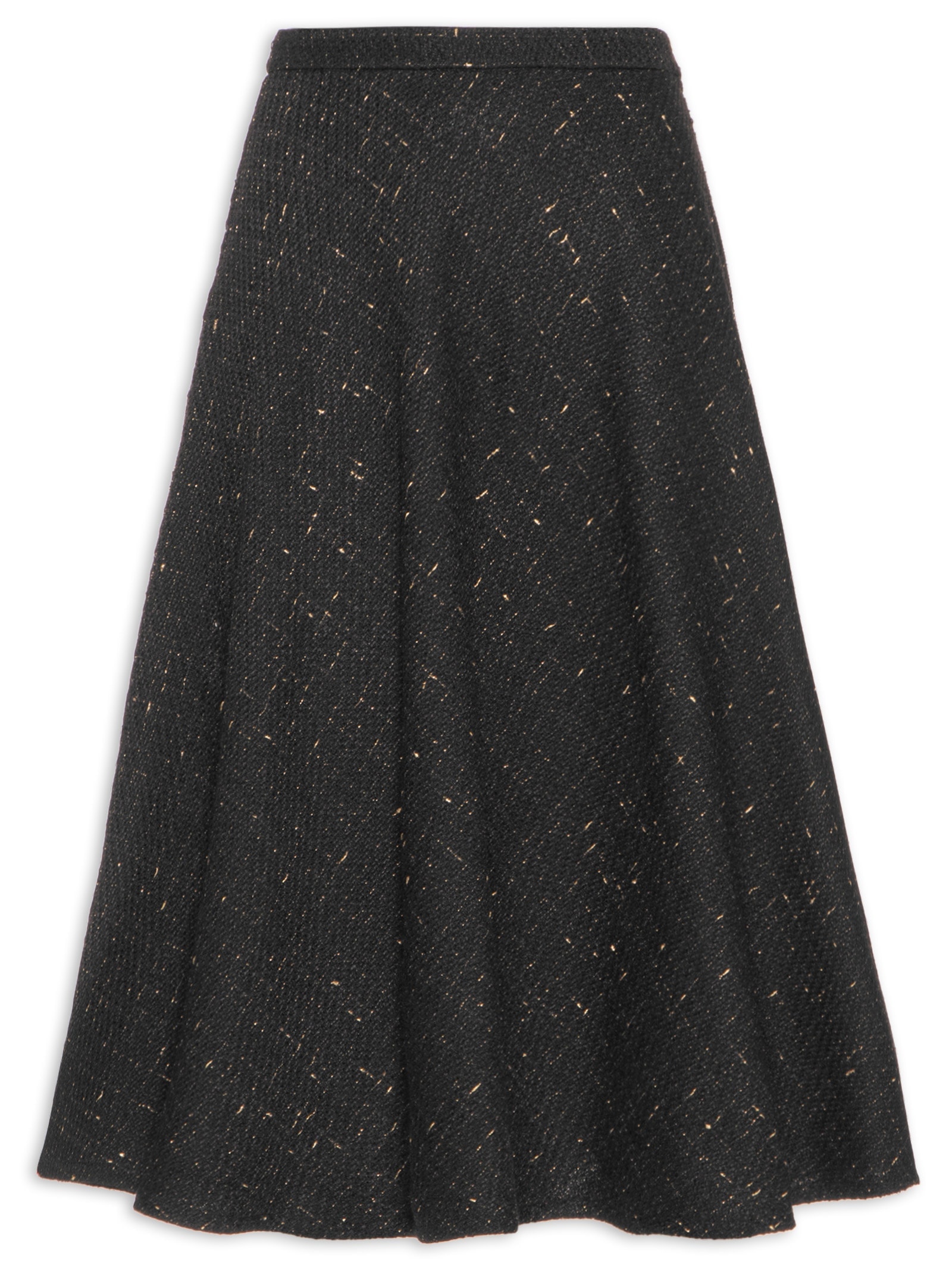 Saia Midi Em Tweed Preto '2Essential