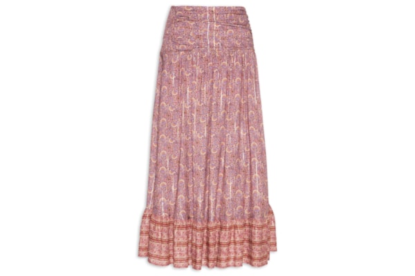 Saia Midi Estampa Flori - Rosa