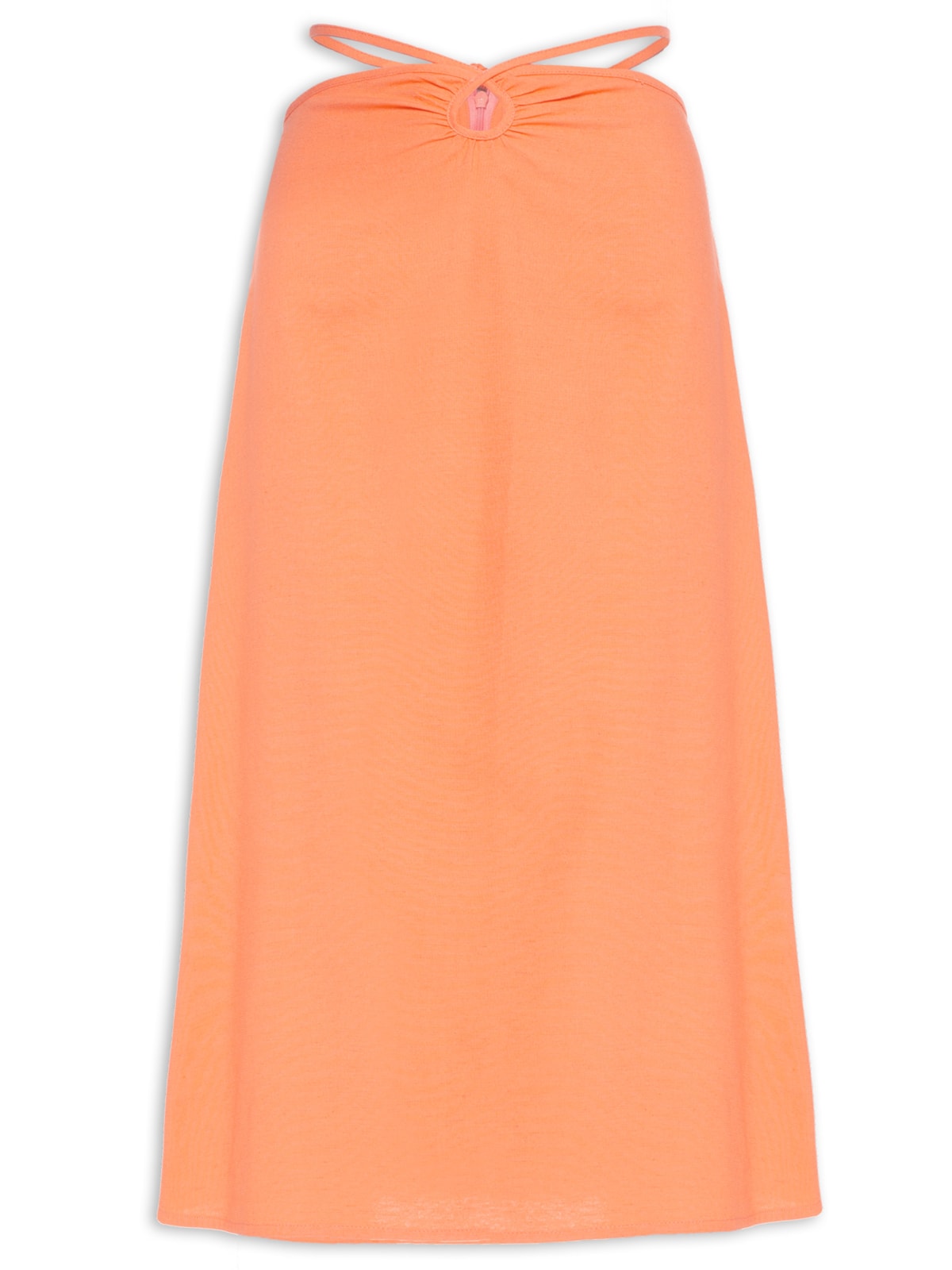 Vista 2 Saia Midi Evasê Amarração Cruzada LARANJA LARANJA