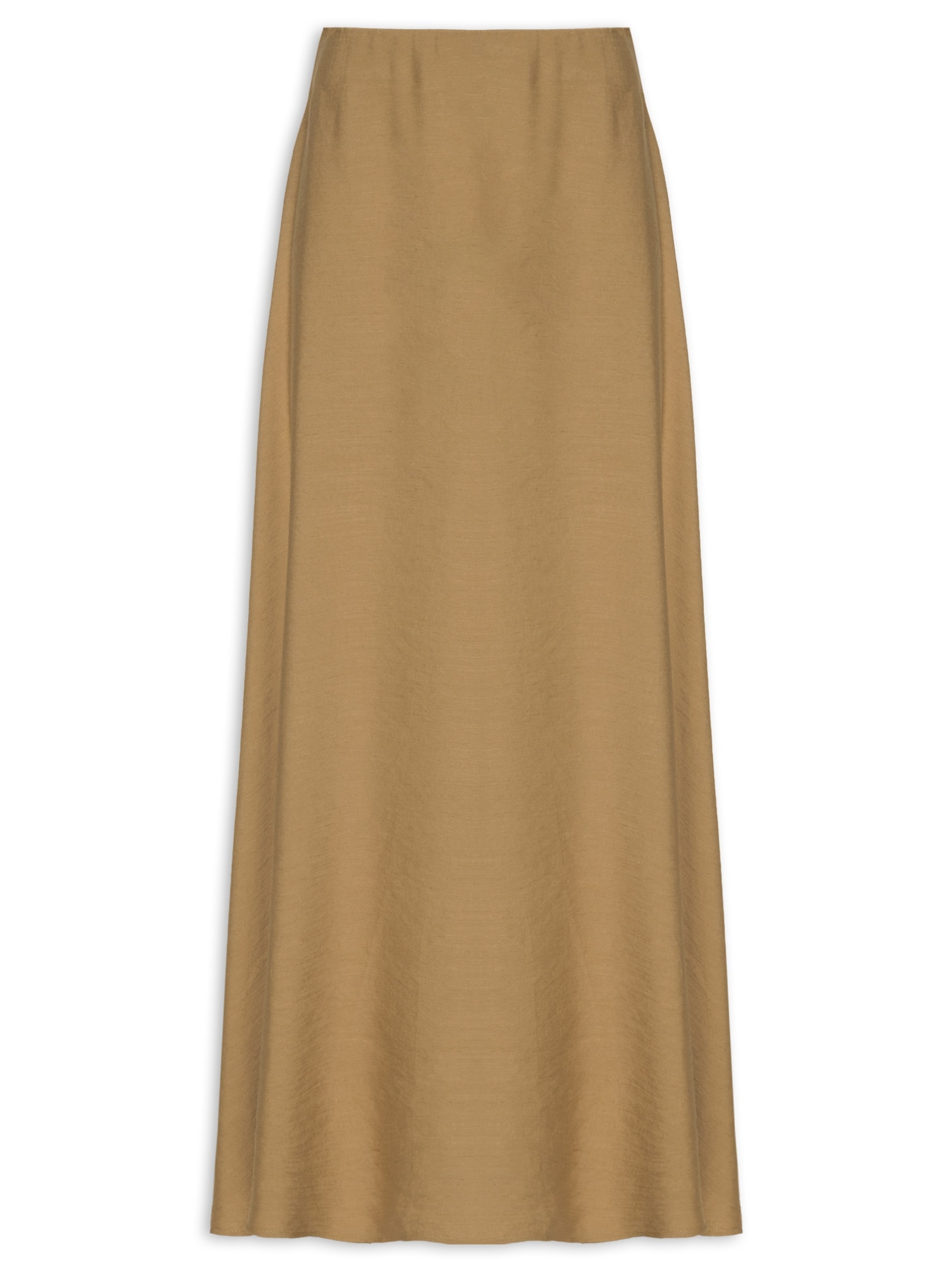 Saia Midi Evasê Marrom Basiq