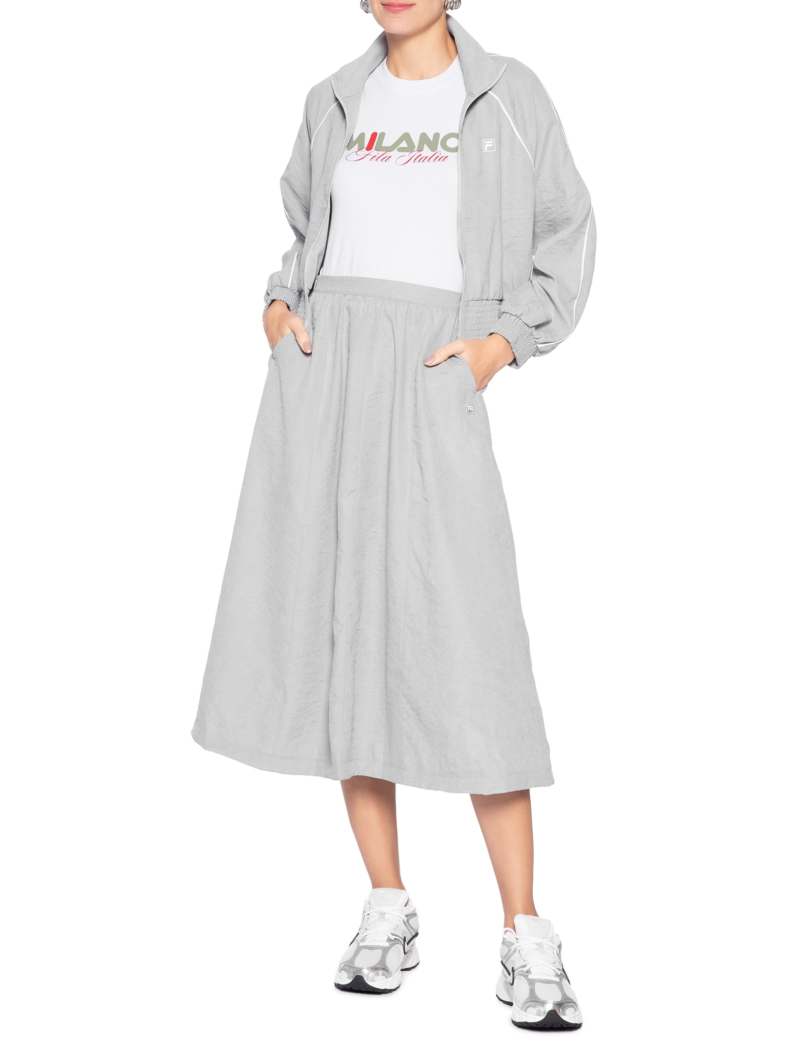 Saia Midi F-Box Cinza Fila