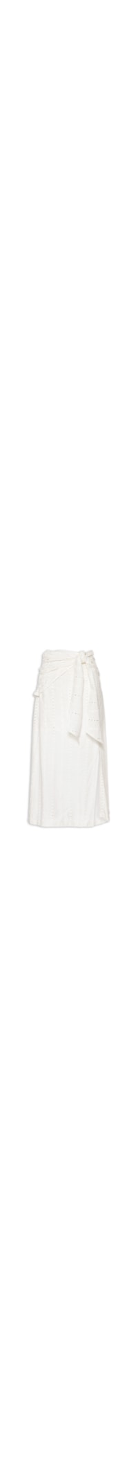Saia Midi Faixa Bordado Listra Bali - Branco