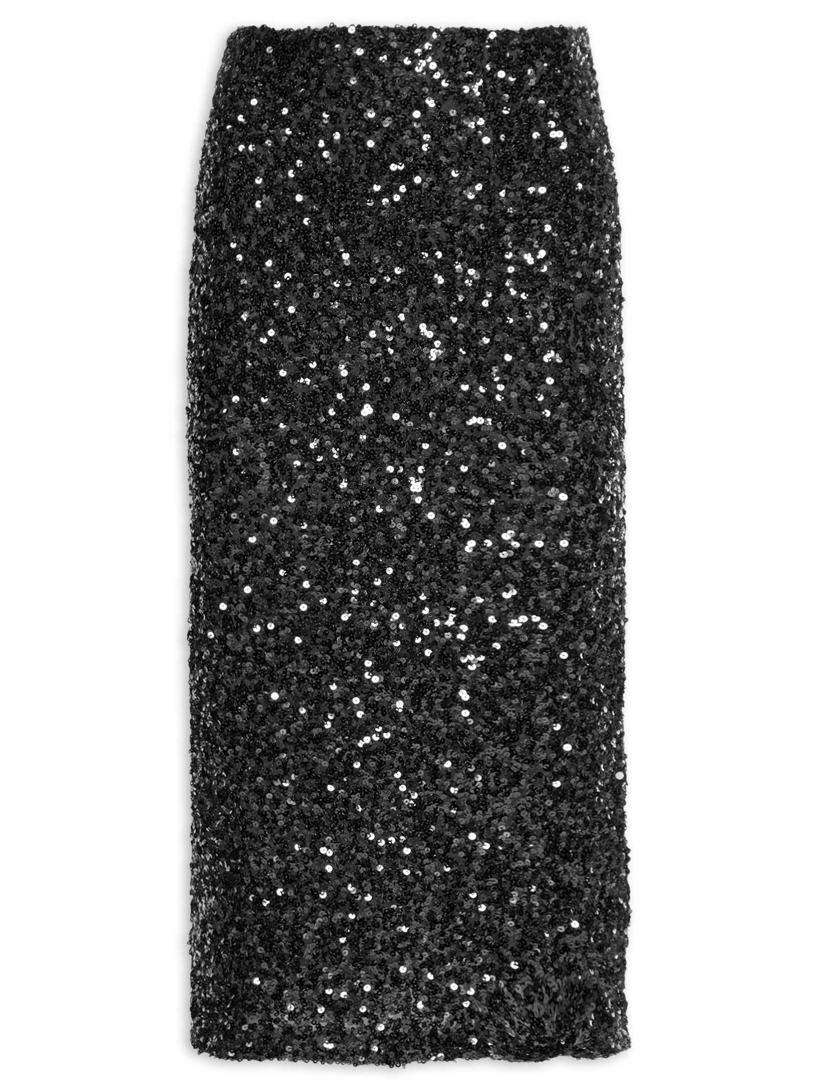 Saia Midi Feminina em Paete Preto Market 33