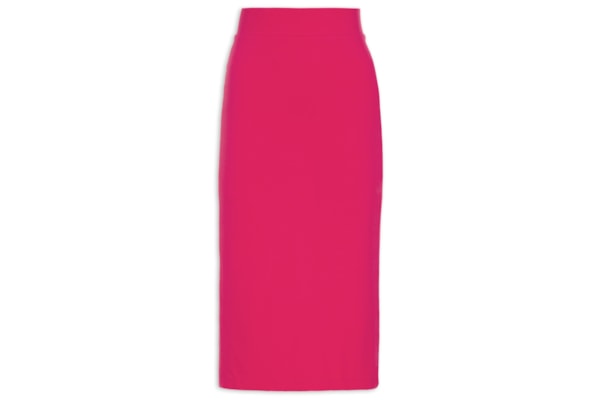 Saia Midi Femnina Fenda - Rosa 