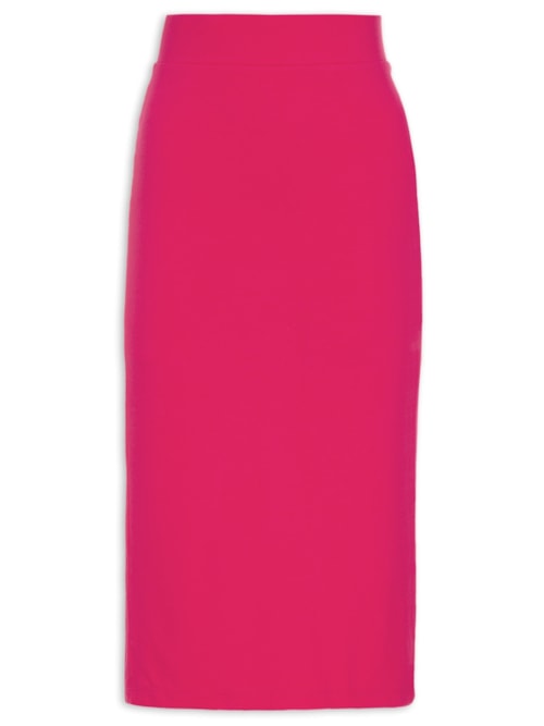 Saia Midi Femnina Fenda - Rosa