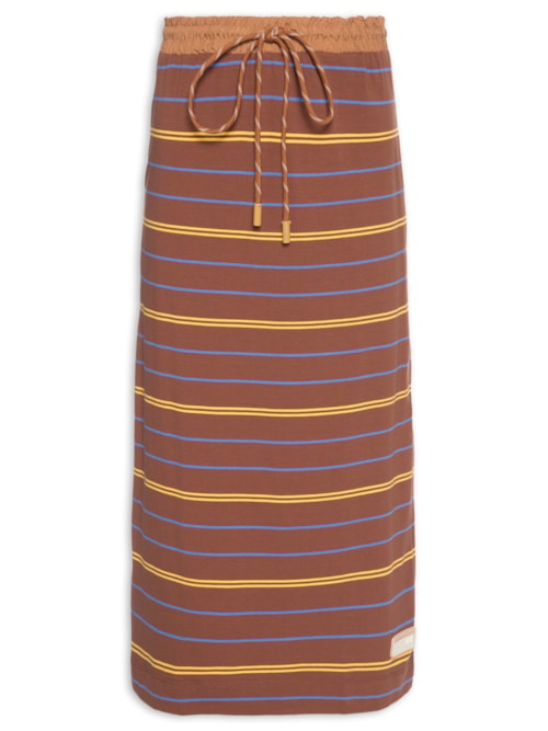 Saia Midi Fio Tinto - Marrom