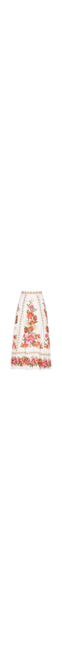 Saia Midi Floral De Verão - Rosa