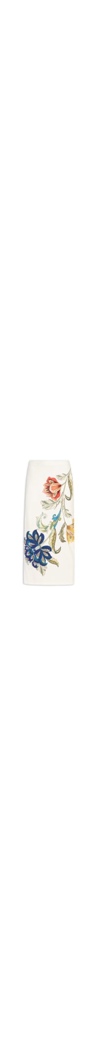 Saia Midi Floral Maite E - Branco