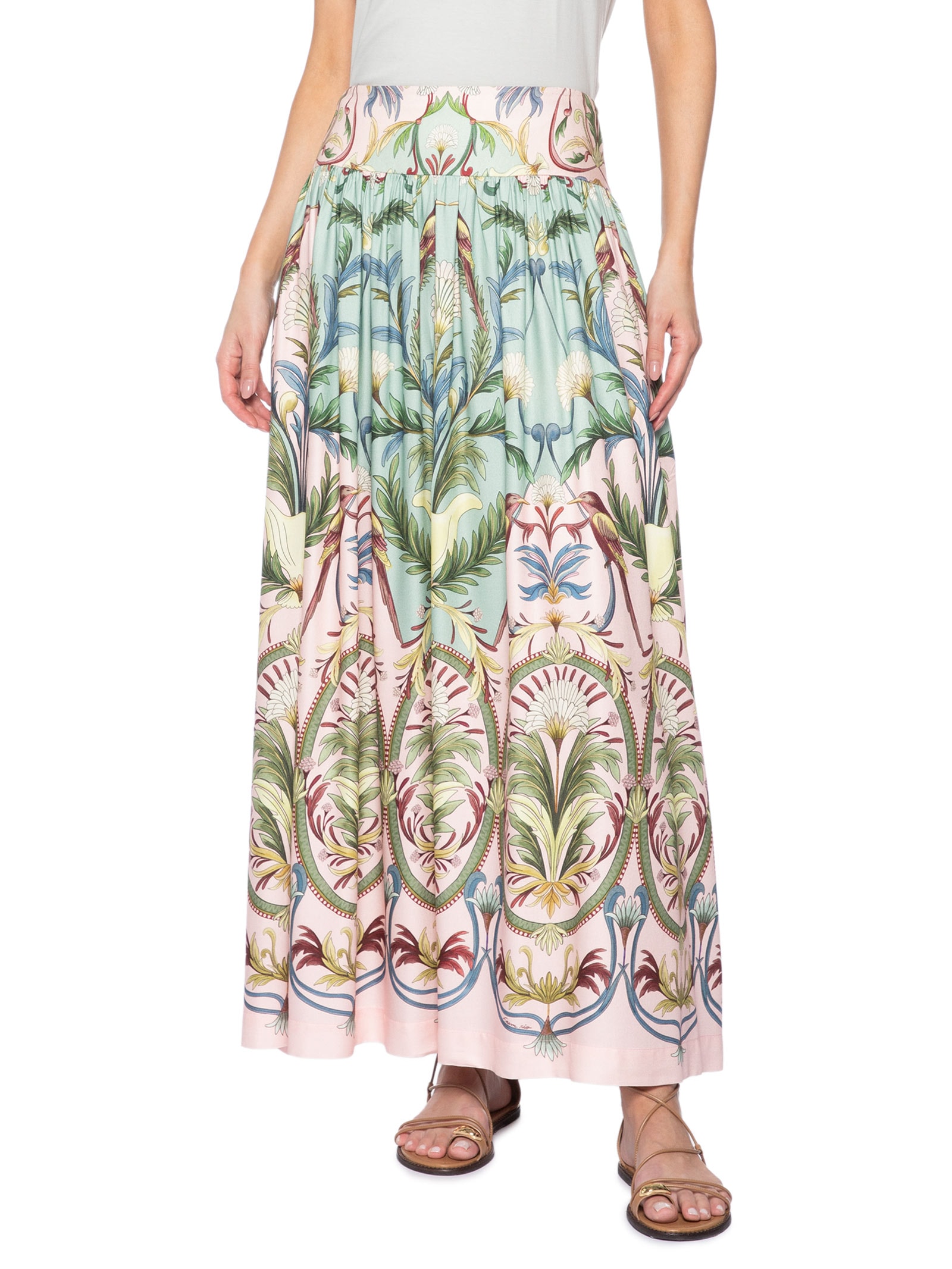 Saia Midi Florescer Bege Farm