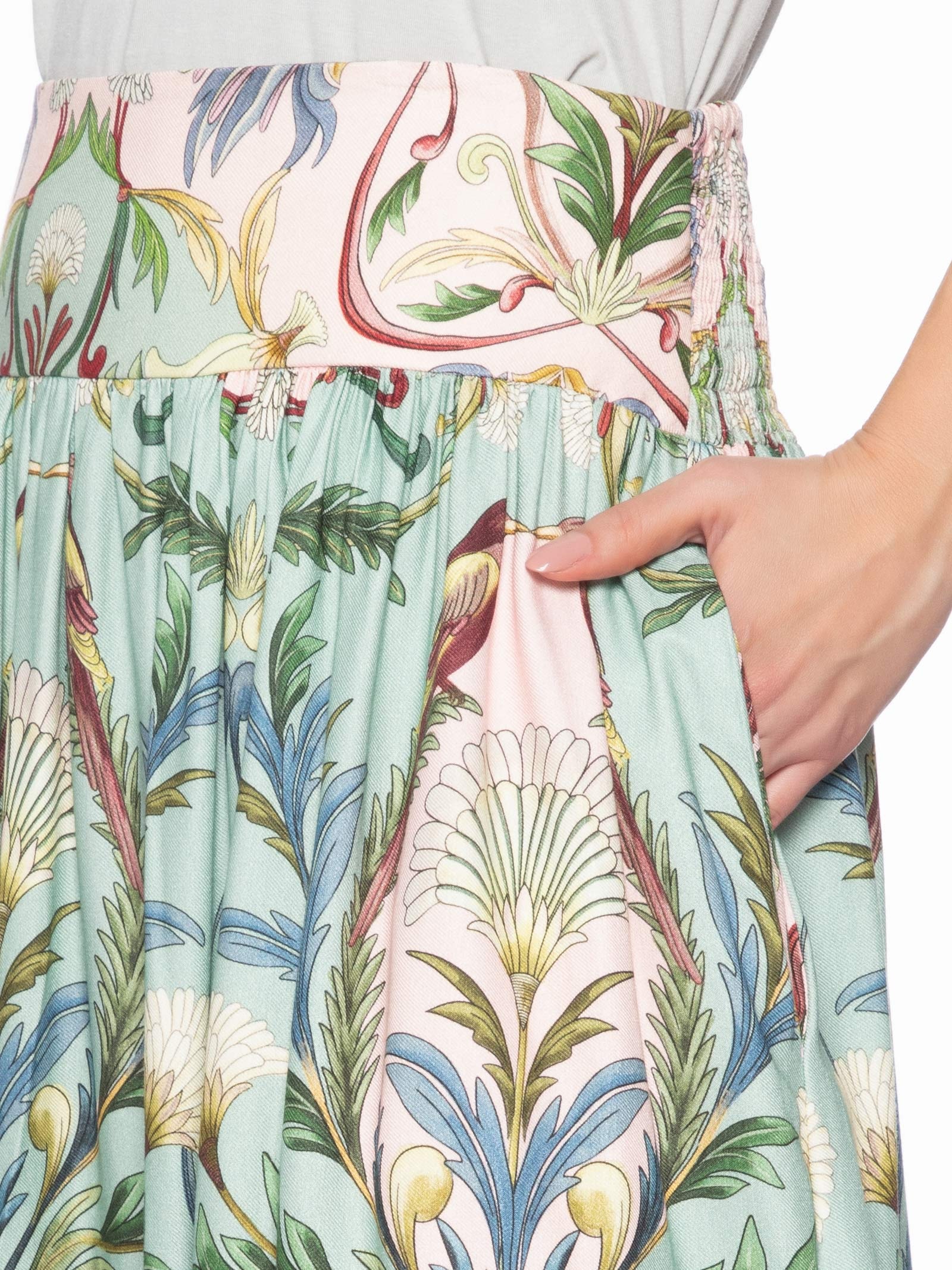 Saia Midi Florescer Bege Farm