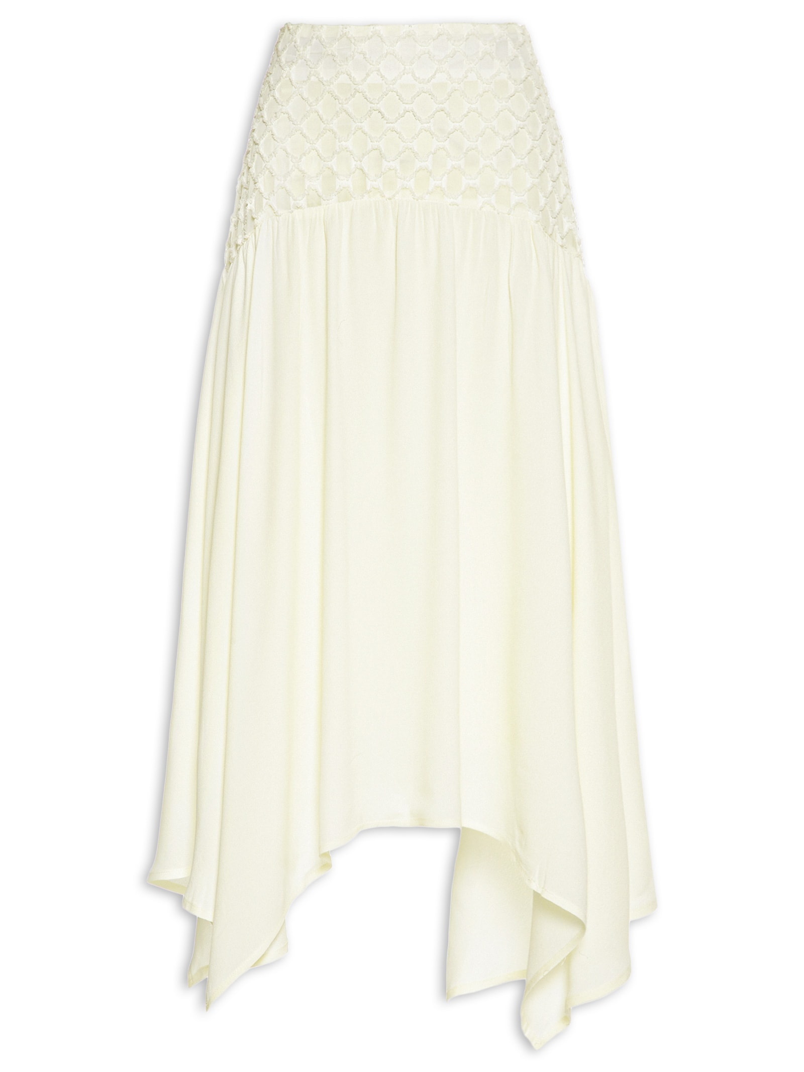 Saia Midi Fluida Com Detalhe No Cós Off White Market 33