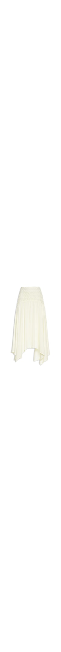 Saia Midi Fluida Com Detalhe No Cós - Off White