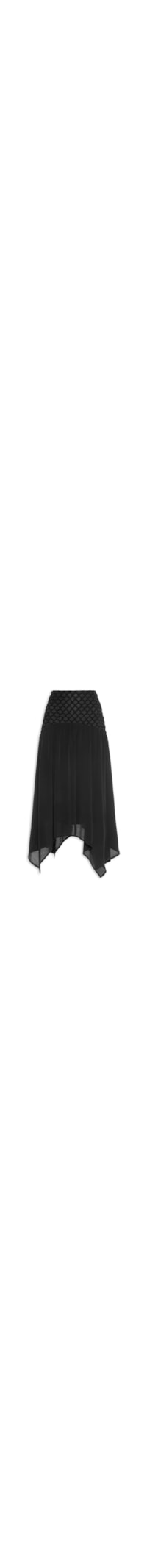 Saia Midi Fluida Com Detalhe No Cós - Preto
