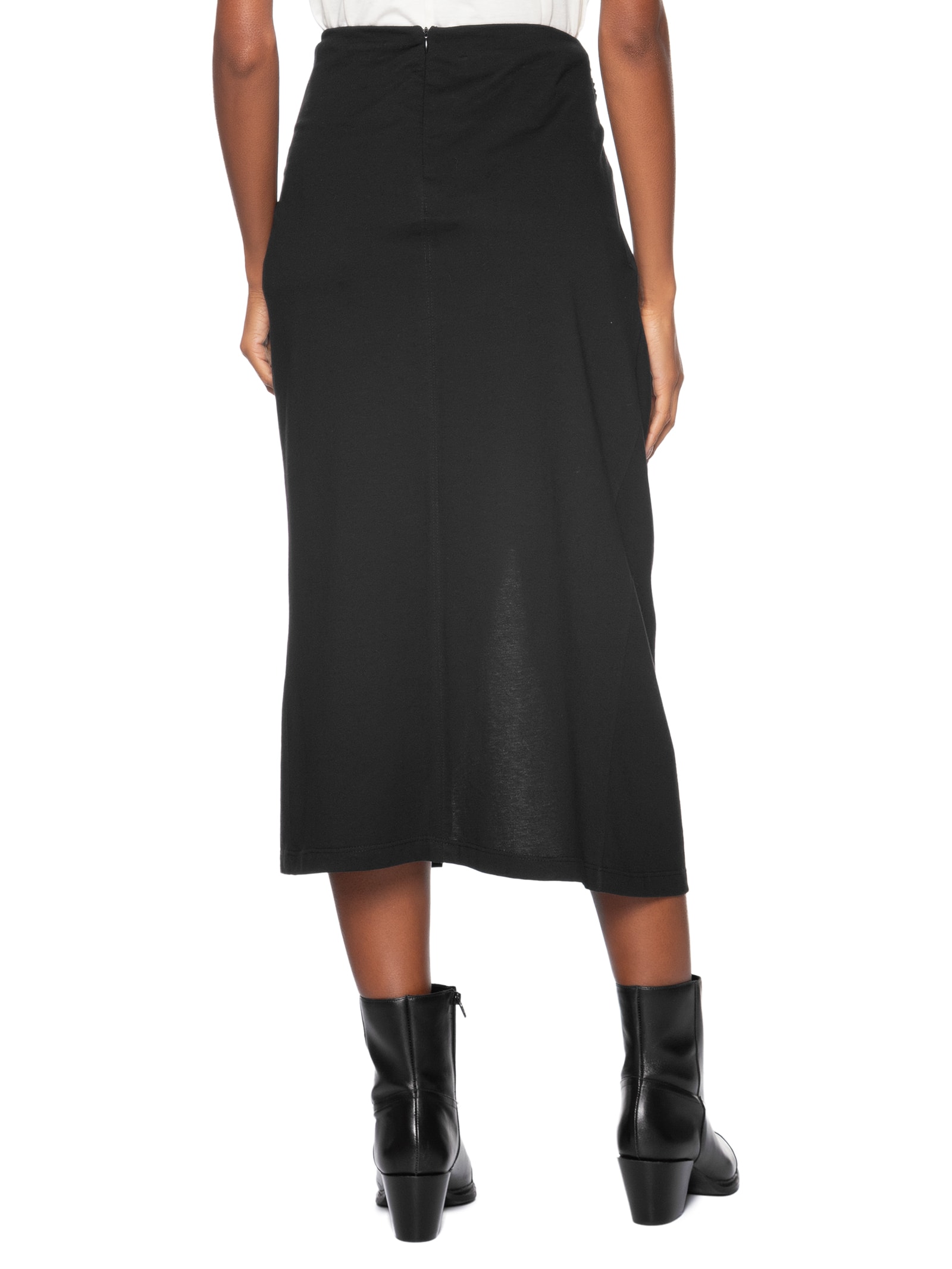 Saia Midi Frente Torcida Preto Animale