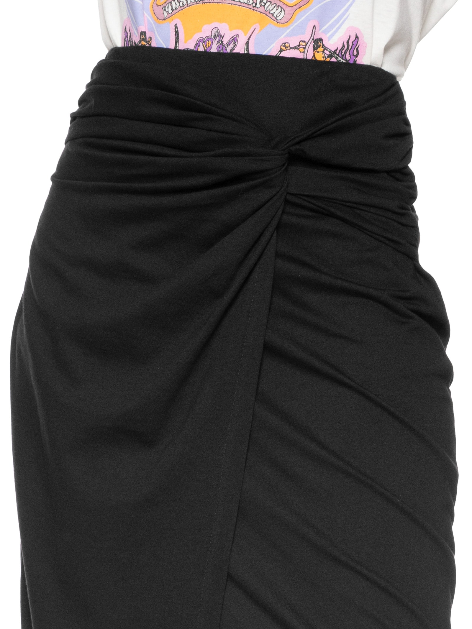 Saia Midi Frente Torcida Preto Animale