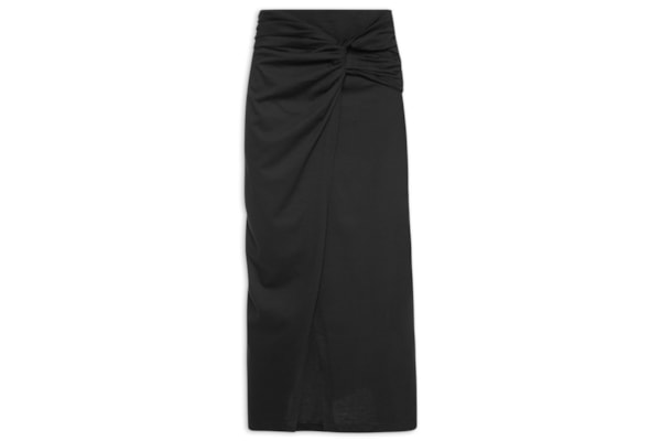 Saia Midi Frente Torcida - Preto