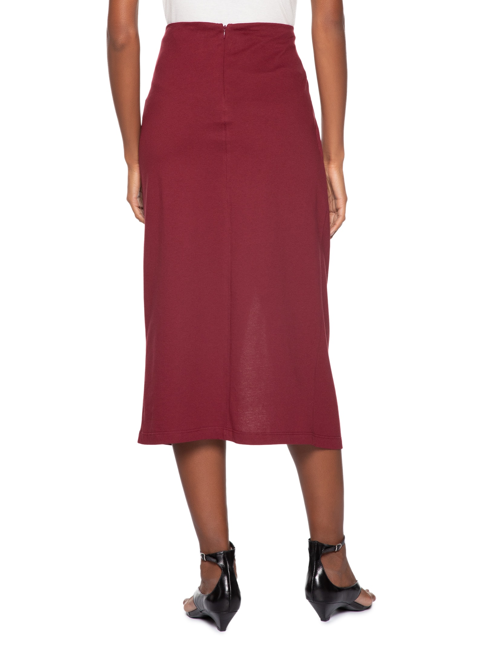 Saia Midi Frente Torcida Vermelho Animale