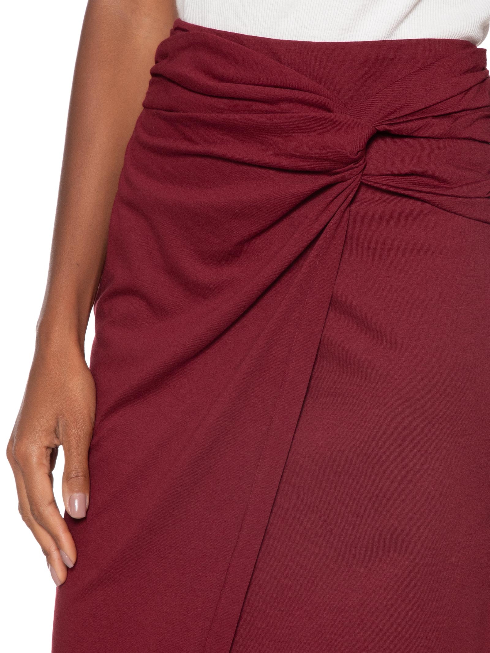 Saia Midi Frente Torcida Vermelho Animale