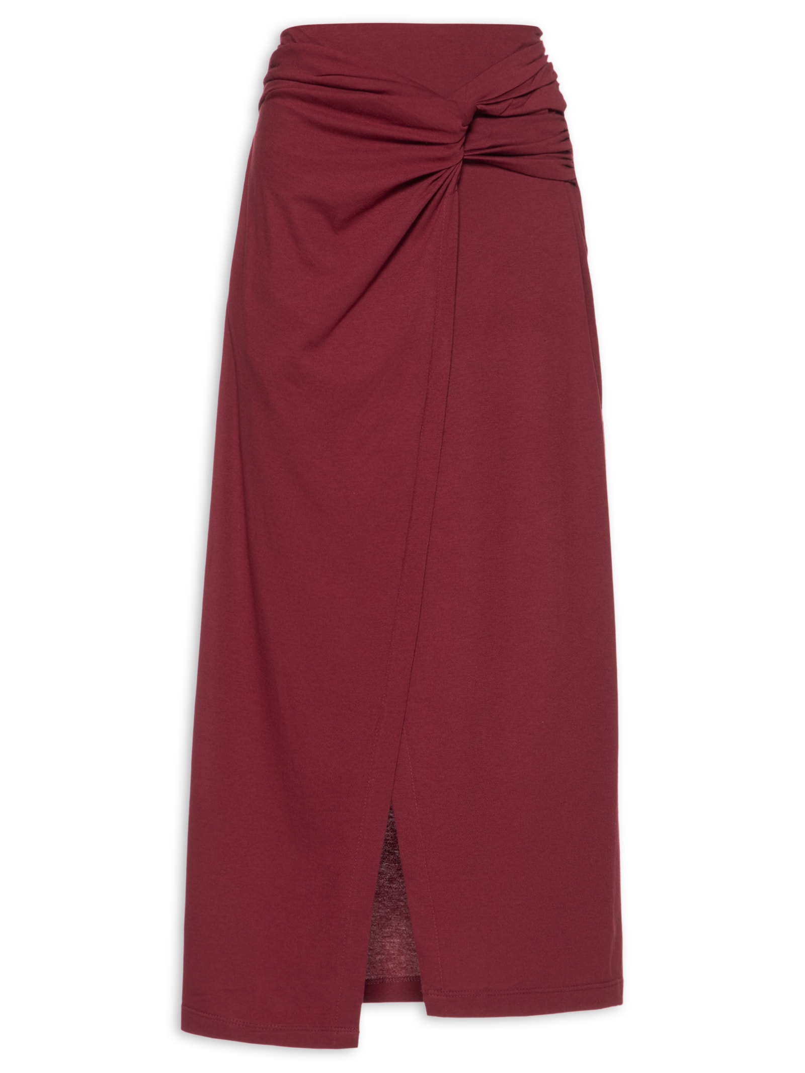 Saia Midi Frente Torcida Vermelho Animale