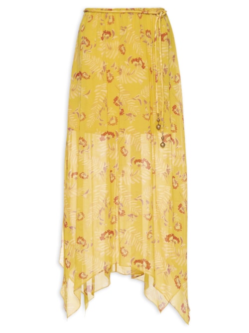Saia Midi Ggt Estampa Daisy – Amarelo