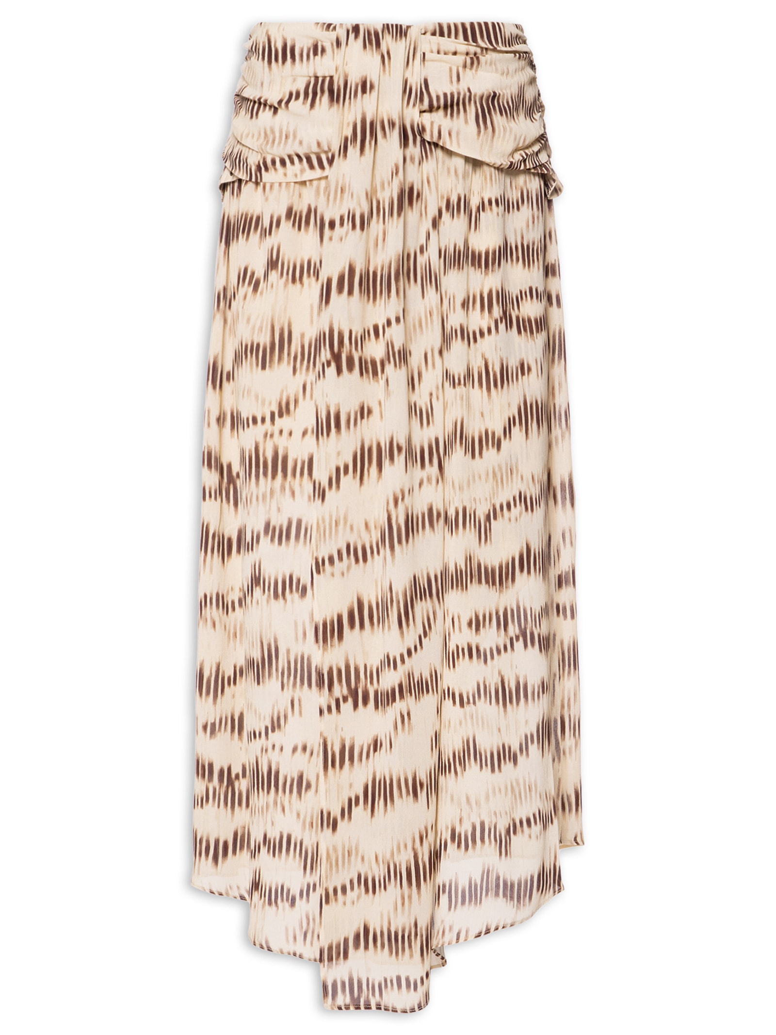 Saia Midi GGT Estampa Echo Bege Maria Filó