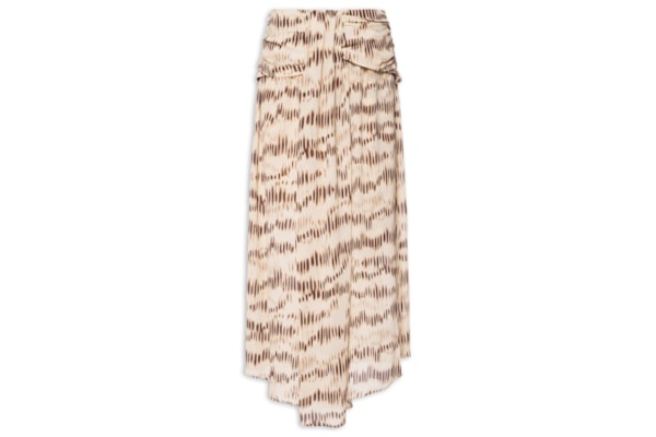 Saia Midi GGT Estampa Echo - Bege