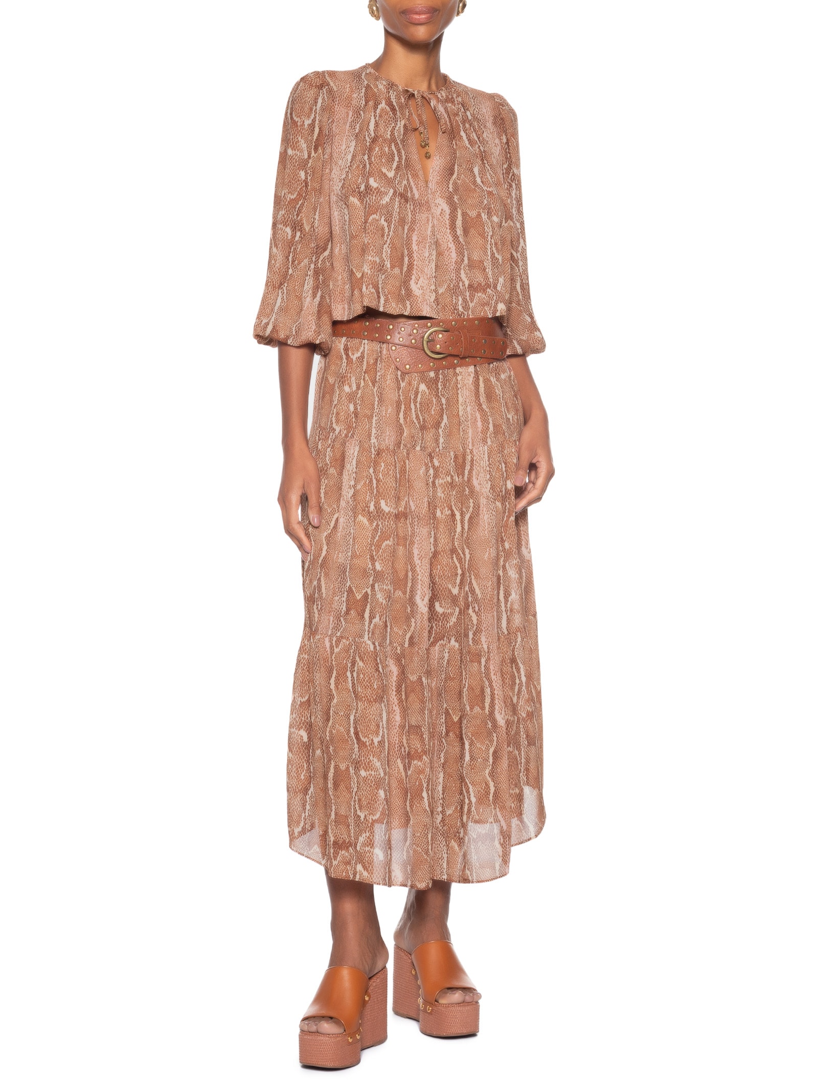 Saia Midi GGT Estampa Suri Rosa Maria Filó