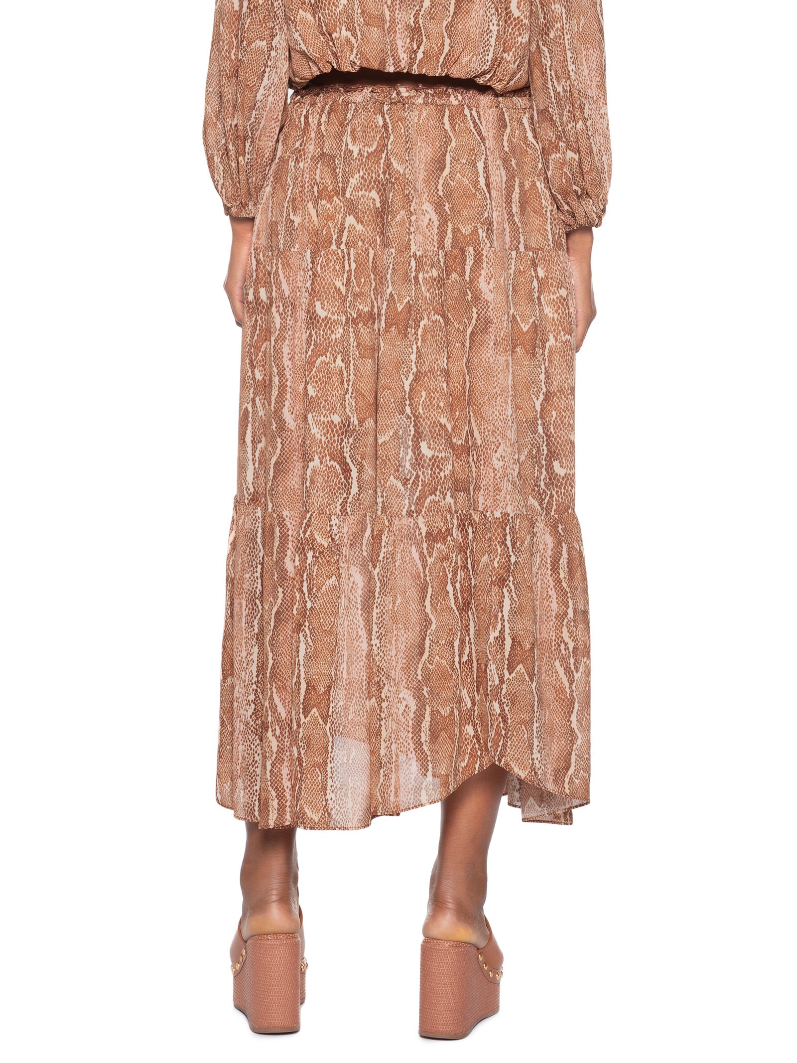 Saia Midi GGT Estampa Suri Rosa Maria Filó