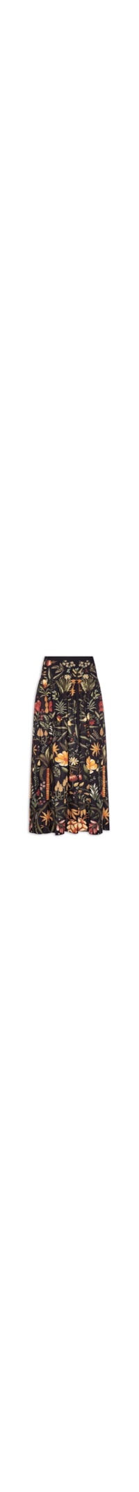 Saia Midi Inverno Tropical - Preto