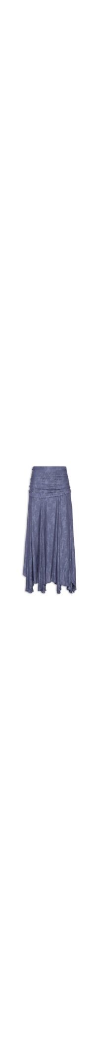 Saia Midi Jacquard Cachemiere - Azul