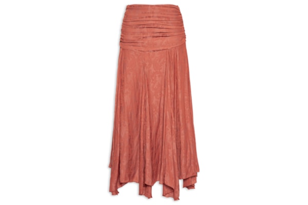 Saia Midi Jacquard Cachemiere - Rosa