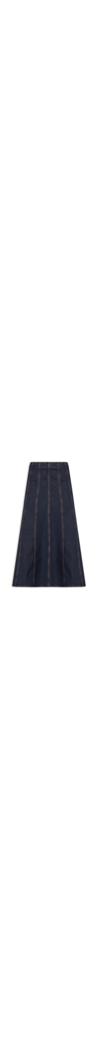 Saia Midi Jeans Seamed Flare Skirt - Azul