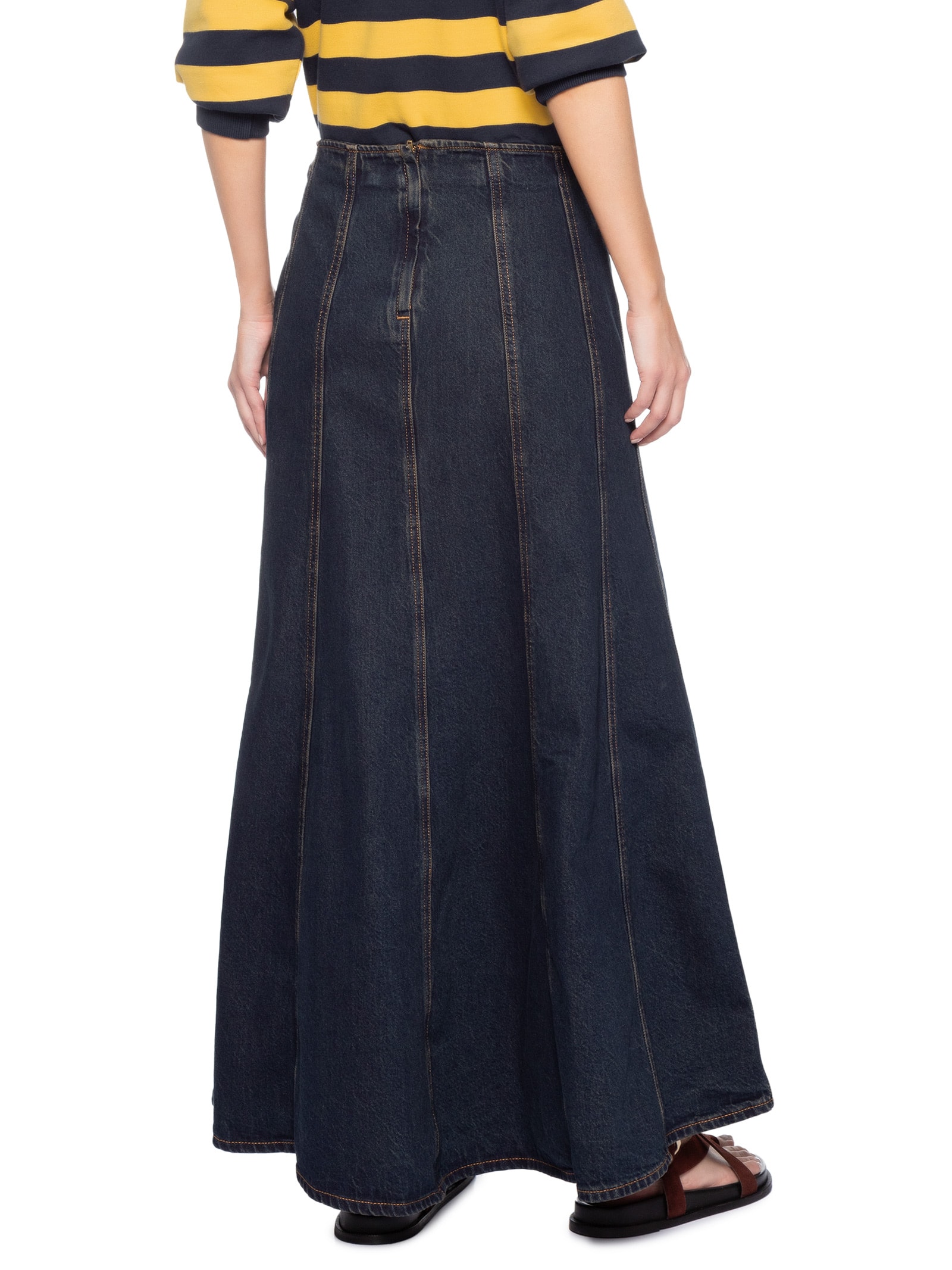 Saia Midi Jeans Seamed Flare Skirt Azul Levi's