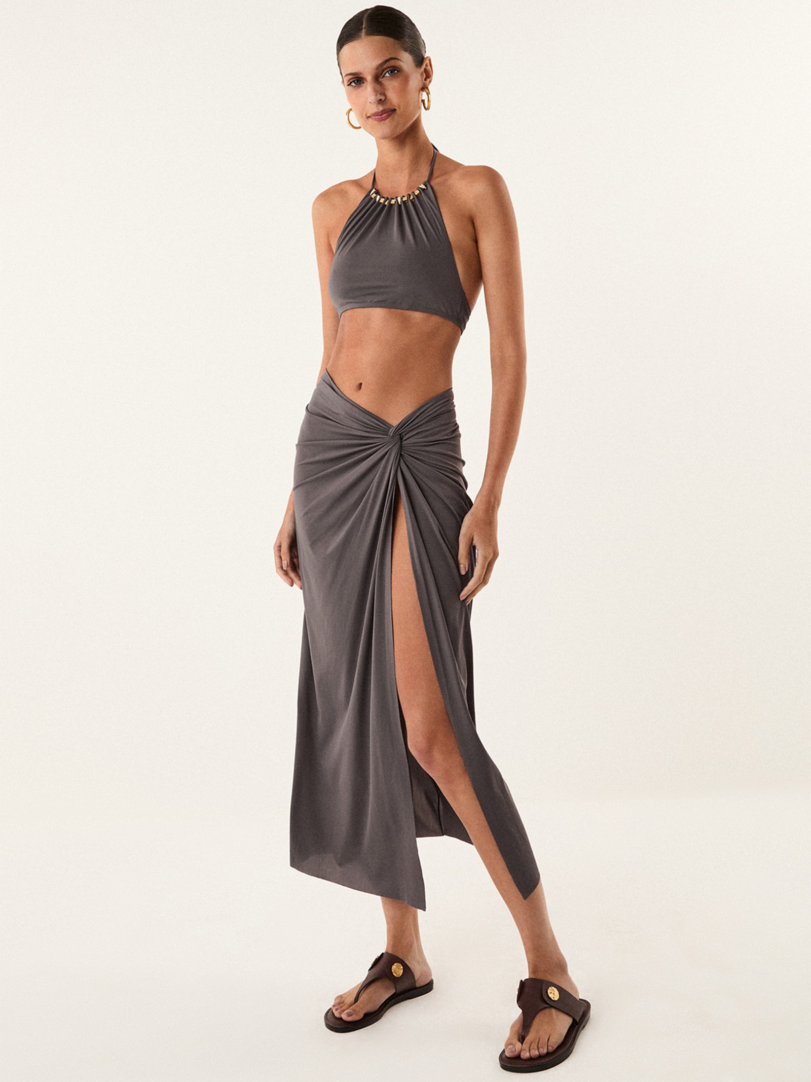 Saia Midi Karen – Cinza Vix
